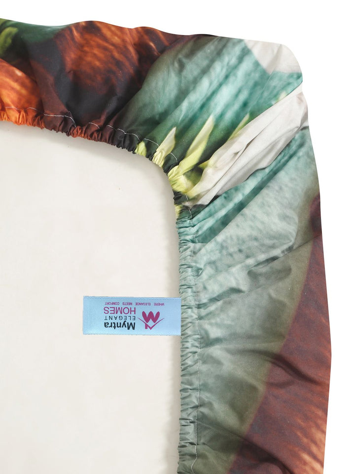 Myntra Elegant Homes Multicoloured 300 TC King Bedsheet with 2 Pillow Covers