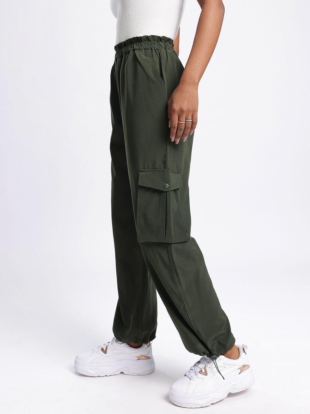 DressBerry Women Basics Couture Toggled Cargo Track Pant