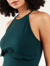 Athena Halter Neck Ruffles Regular Top