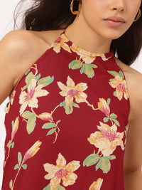 DressBerry Halter Haul Floral Haven Cotton Cambric Dress