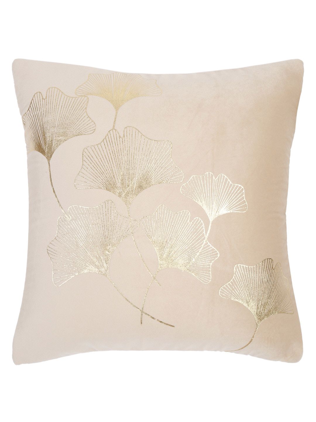 HOSTA HOMES Cream Set of 2 Floral Velvet Square Cushion Covers