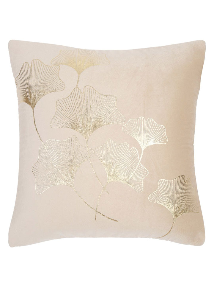 HOSTA HOMES Cream Set of 2 Floral Velvet Square Cushion Covers