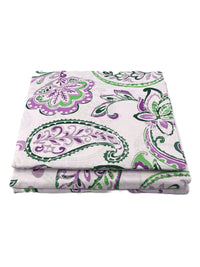 BOMBAY DYEING Purple Floral Cotton 140 TC Double Queen Bedsheet Set-2.28 m X 2.54 m