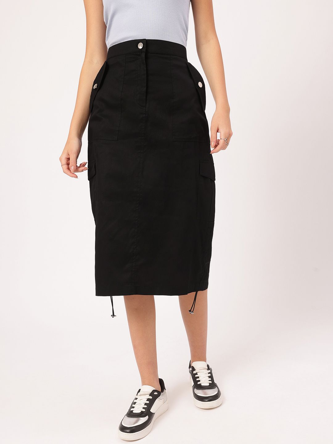 DressBerry Streetwear Sophistication Parachute Cargo Straight Skirt