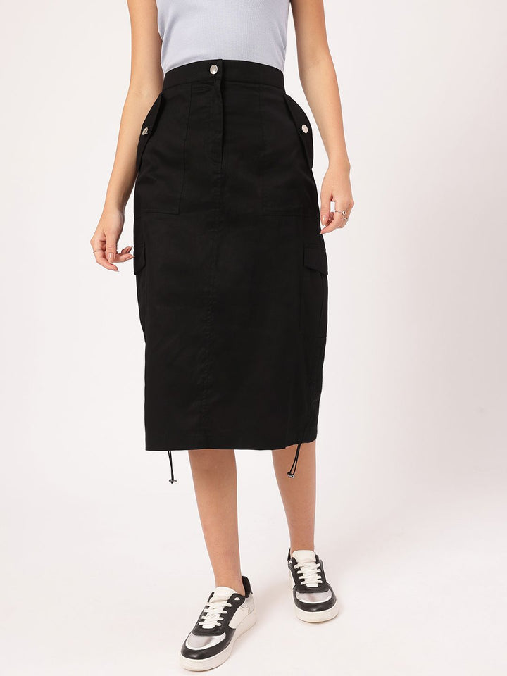 DressBerry Streetwear Sophistication Parachute Cargo Straight Skirt