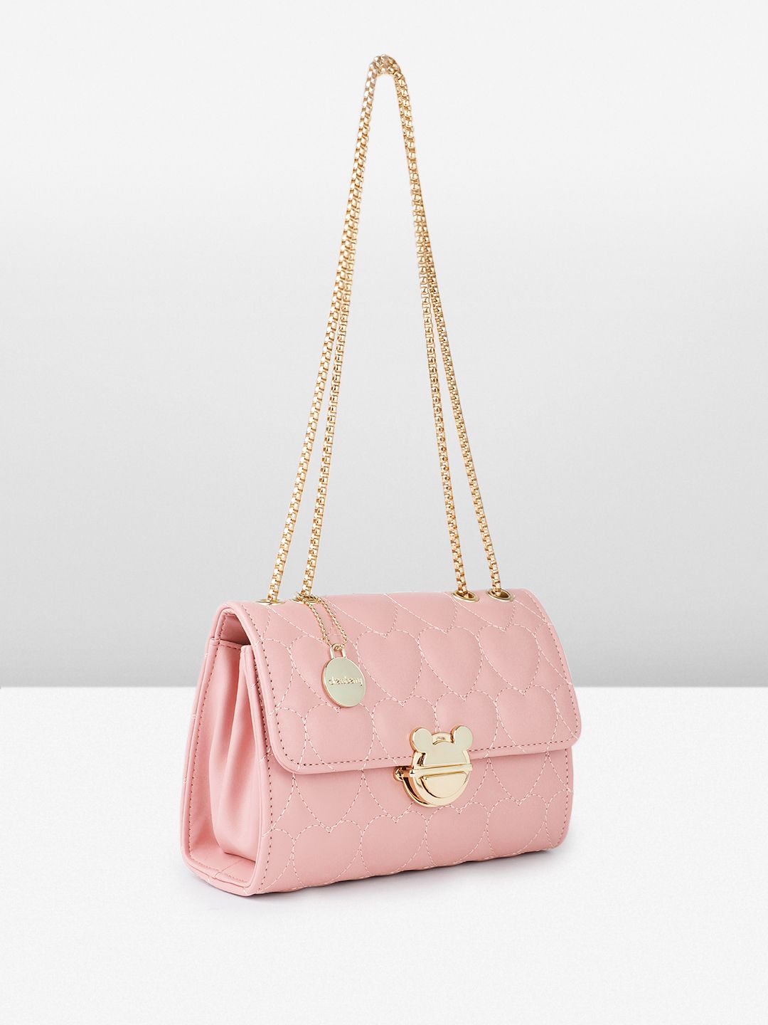 DressBerry Textured Structured Shoulder Bag with Quilted
