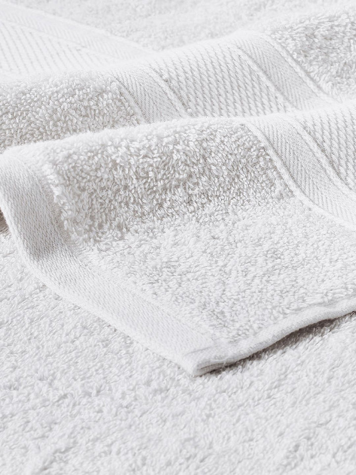 MYTRIDENT Unisex Set of 4 White 500GSM Cotton Bath Towels