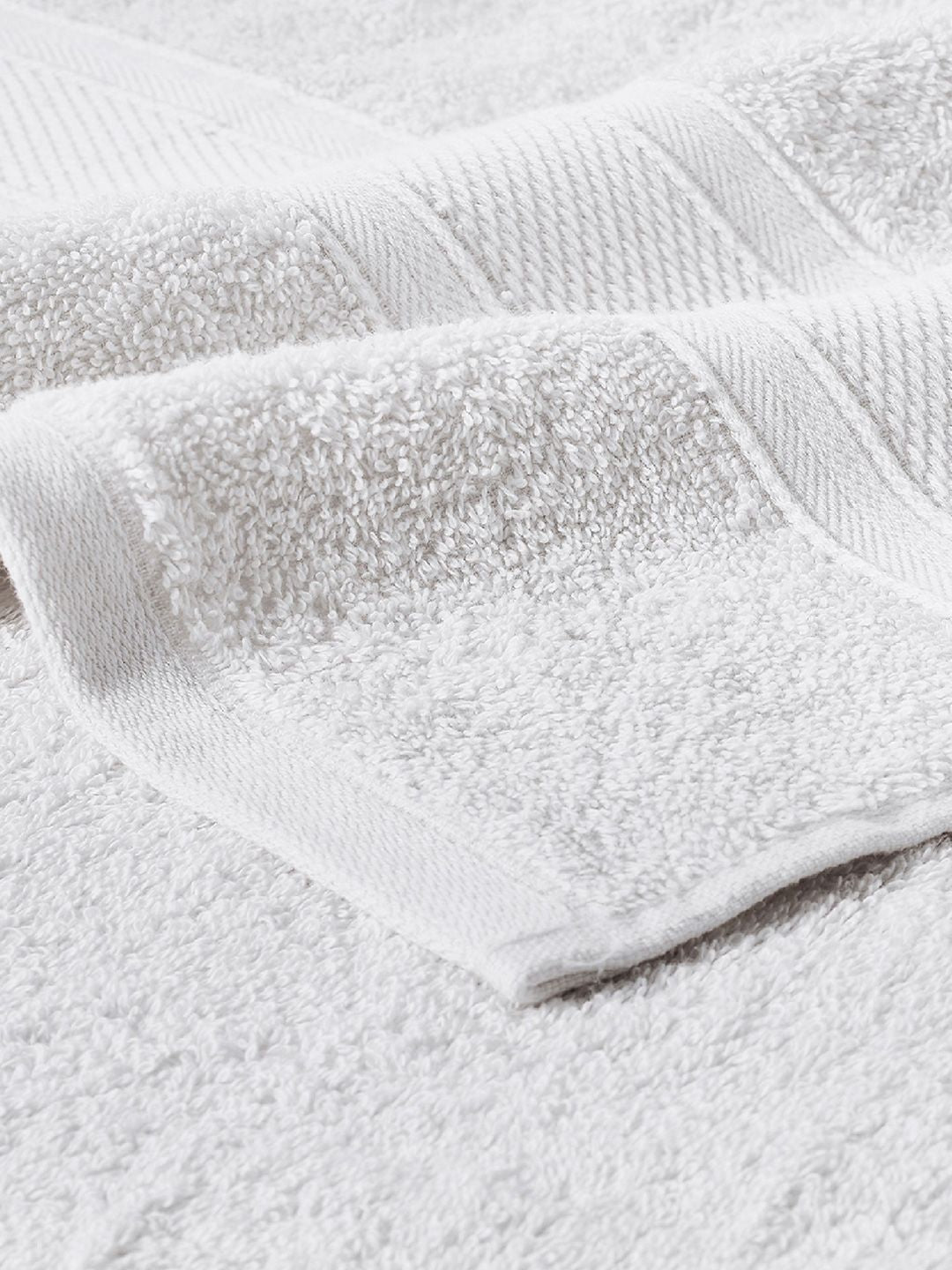 MYTRIDENT Unisex Set of 4 White 500GSM Cotton Bath Towels