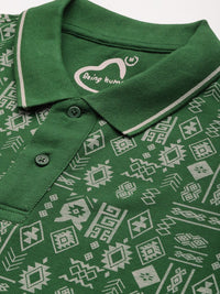 Being Human Printed Polo Collar Pure Cotton T-shirt