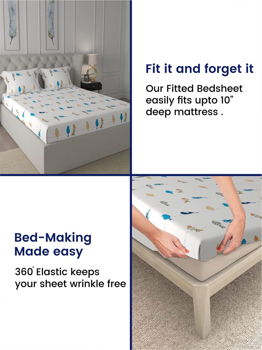 URBAN SPACE King Fitted Bedsheet Set