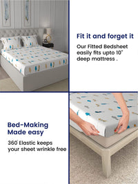 URBAN SPACE King Fitted Bedsheet Set