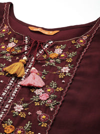 Indo Era Women Floral Embroidered Regular Sequinned Kurta with Trousers & With Dupatta