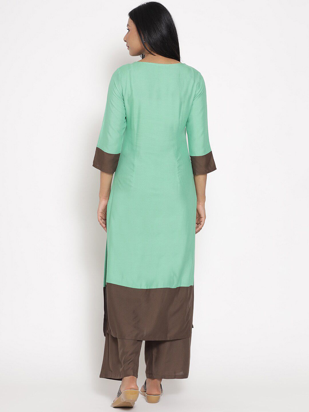 AURELIA Women Colourblocked Kurta with Palazzos