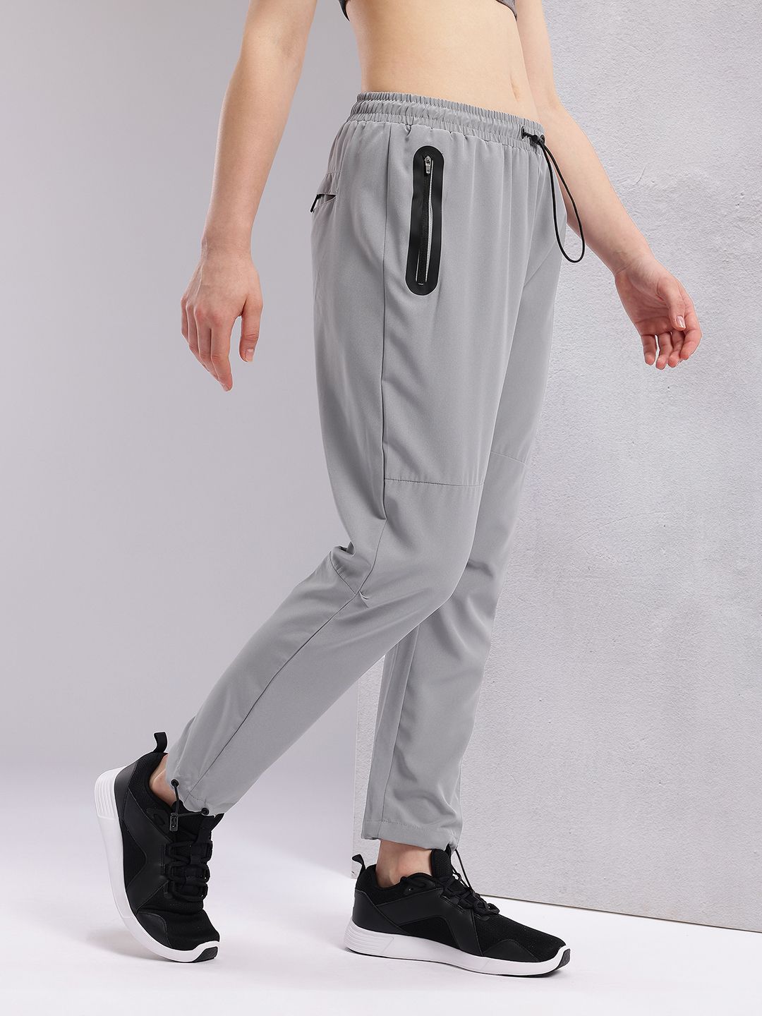 HRX by Hrithik Roshan Women Cropped Running Track Pants with Toggle Hem