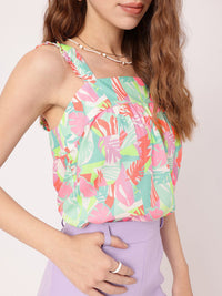 Tropical Fetish Shoulder Straps Gathers Regular Top