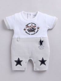 Moms Love Infant Boys Pure Cotton Romper with Applique Detail