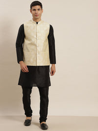 SOJANYA Mandarin Collar Regular Kurta With Churidar & Nehru Jacket