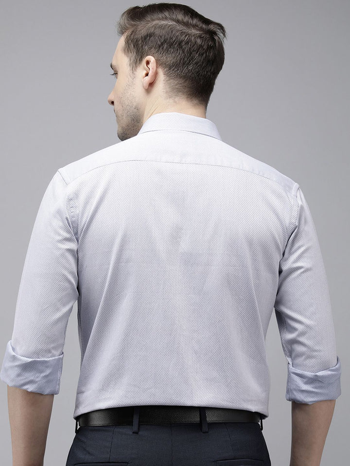 Park Avenue Pure Cotton Self Design Slim Fit Textured Formal Shirt