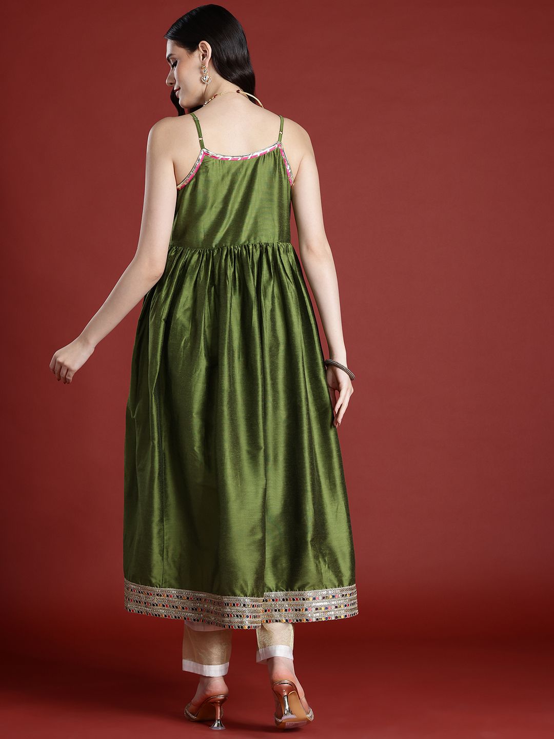 Anouk Paisley Printed Sequinned Floral Kurta