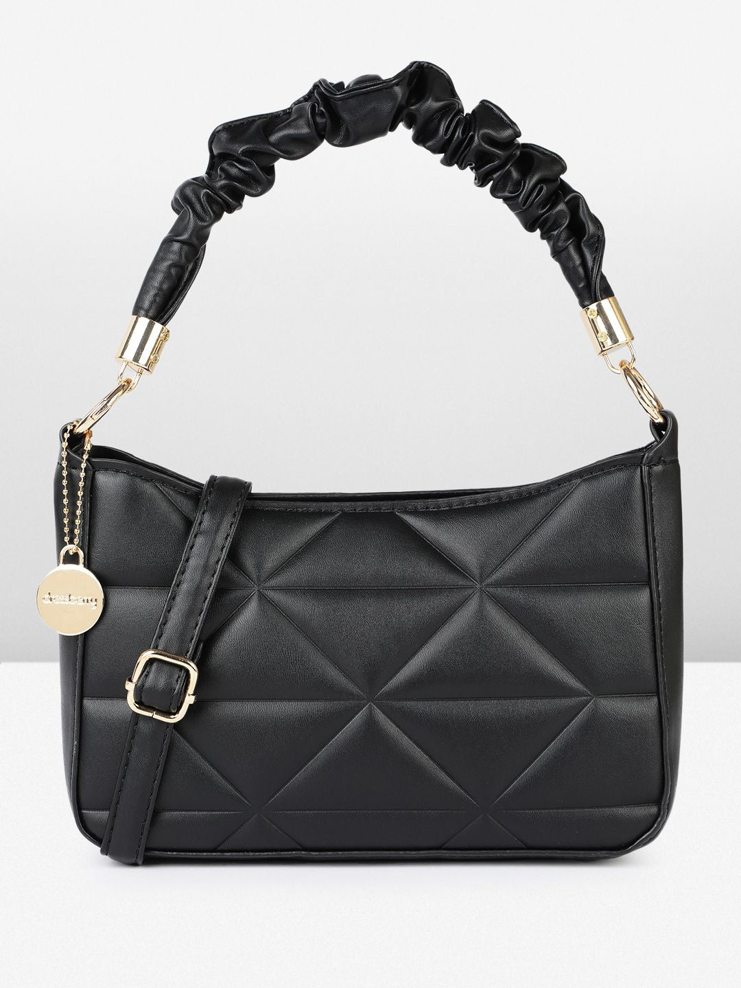 DressBerry Geometric Structured Handheld Bag with Quilted