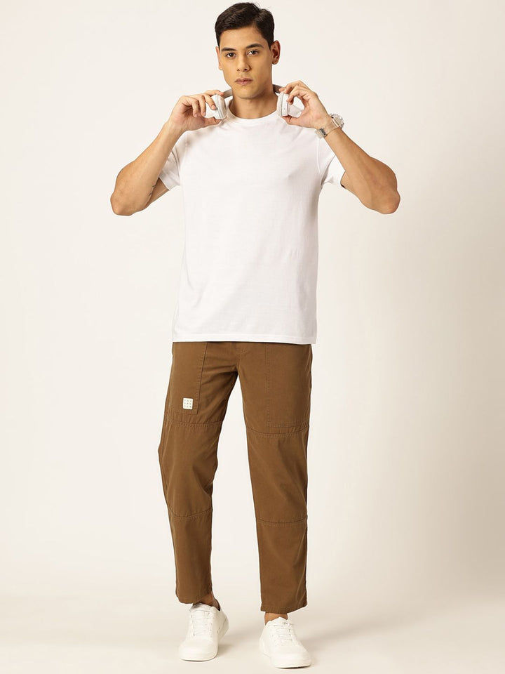 Thomas Scott Men Relaxed Loose Fit Mid-Rise Pure Cotton Trousers