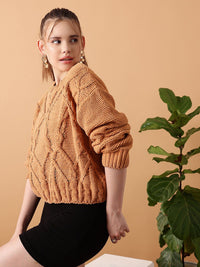 STREET 9 Cable Knit Ribbed Sweater