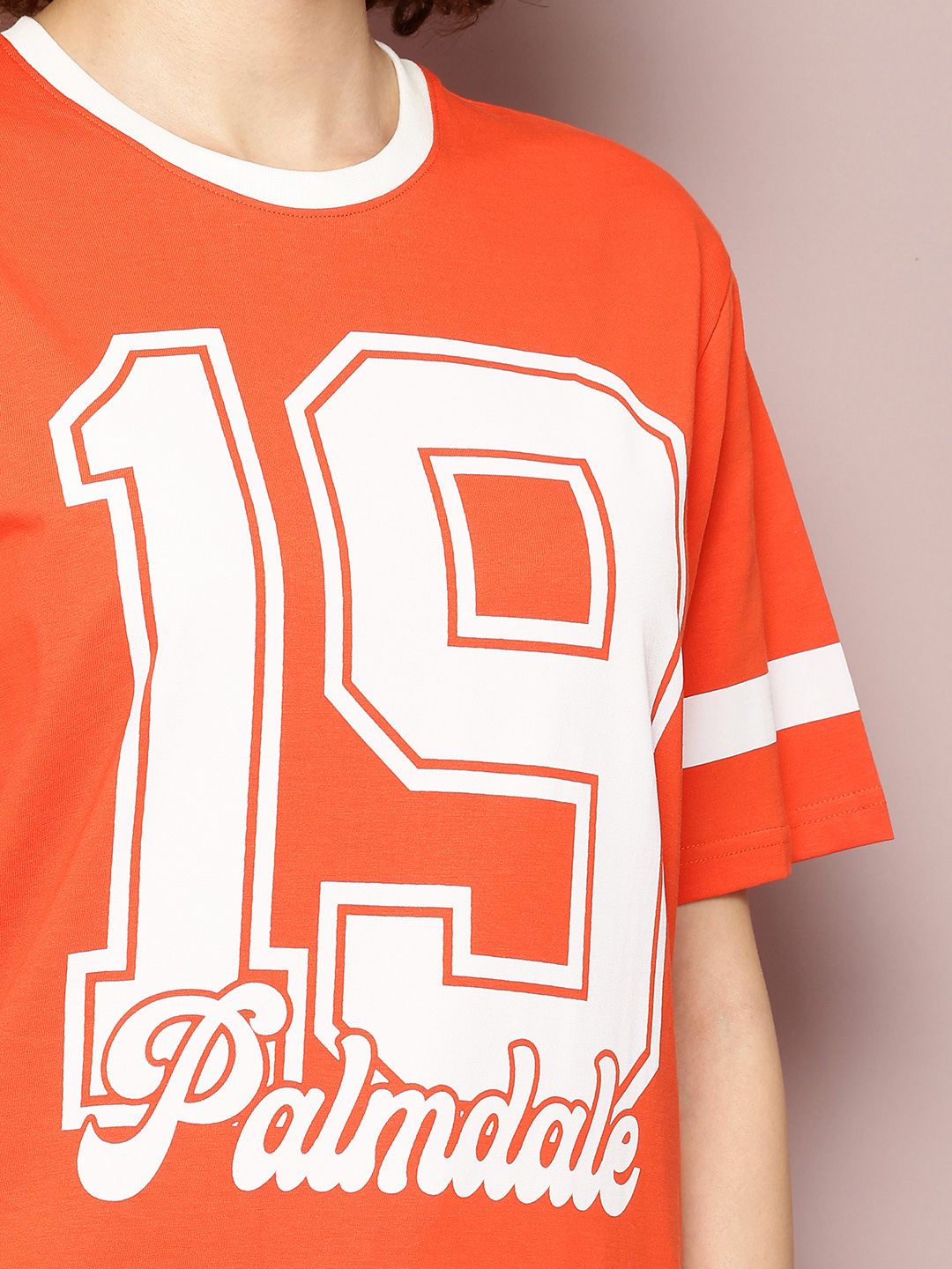 DILLINGER Women Typography Printed Pure Cotton Oversized T-shirt