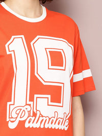 DILLINGER Women Typography Printed Pure Cotton Oversized T-shirt