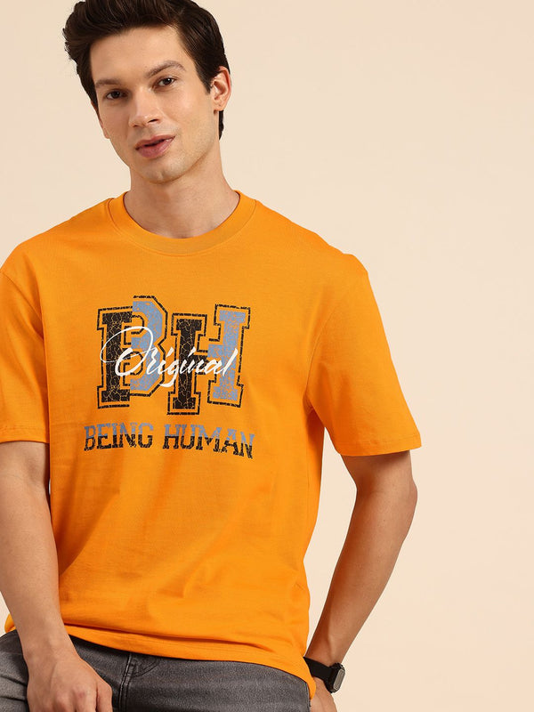 Being Human Pure Cotton Brand Logo Printed Relaxed Fit T-shirt