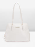 Lino Perros White Croc Textured Structured Shoulder Bag