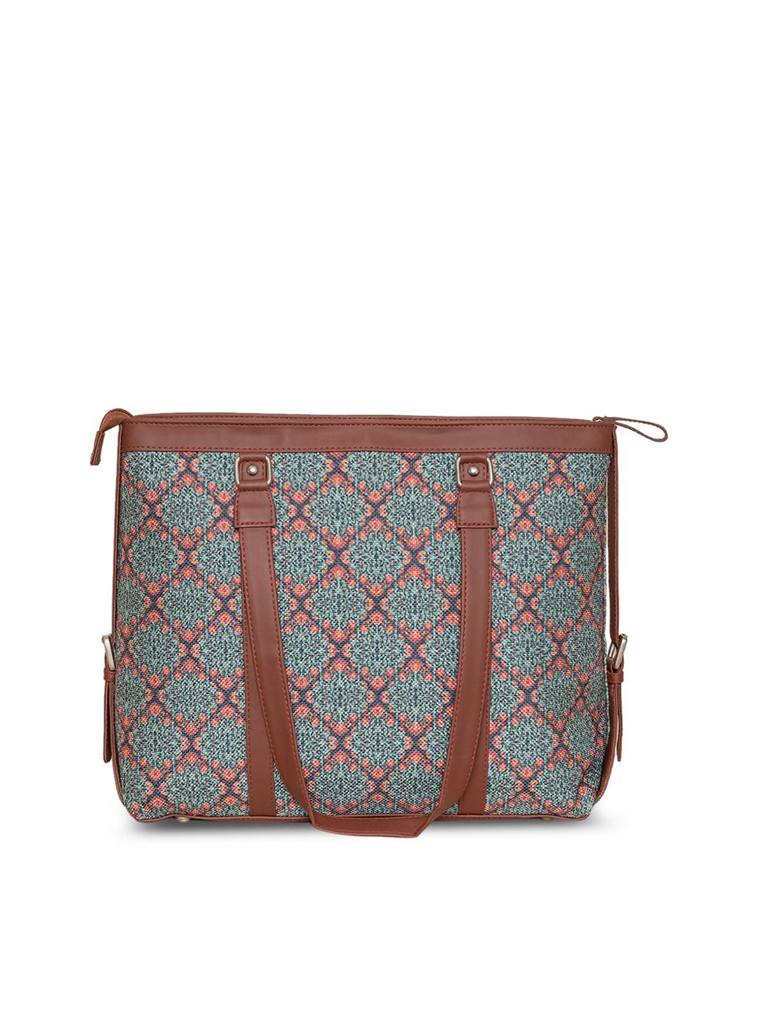 ZOUK Teal Ethnic Motifs Print Laptop Sling Bag
