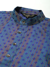 SOJANYA Men Blue & Green Ethnic Motifs Kurta
