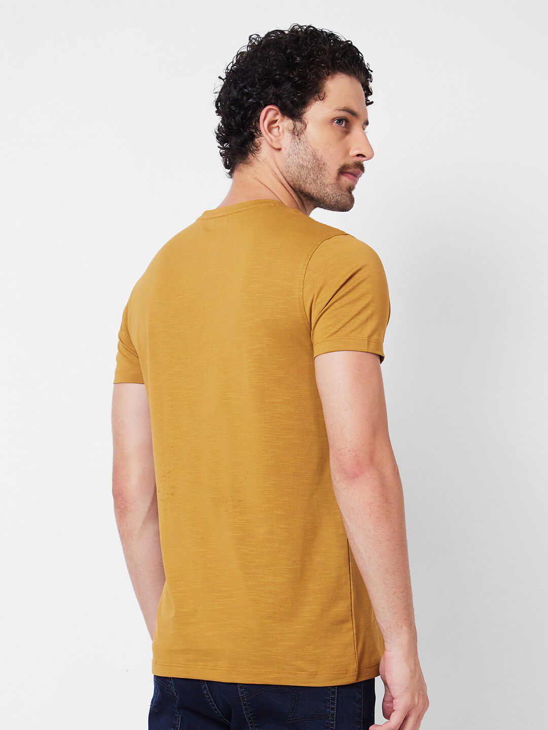 SPYKAR Typography Printed Round Neck Slim Fit Casual T-shirt
