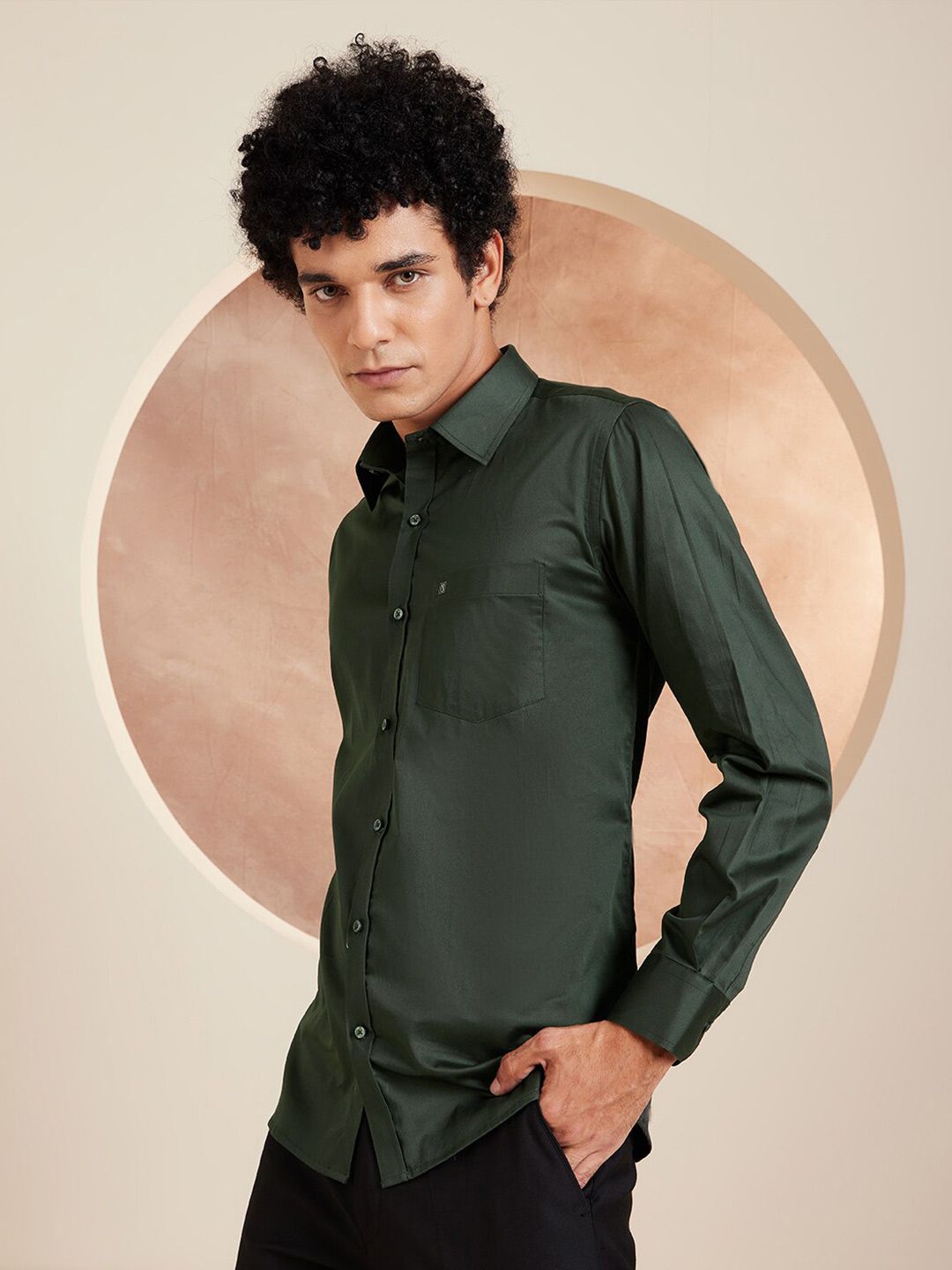 DENNISON Brand Logo Cotton Satin Shirt