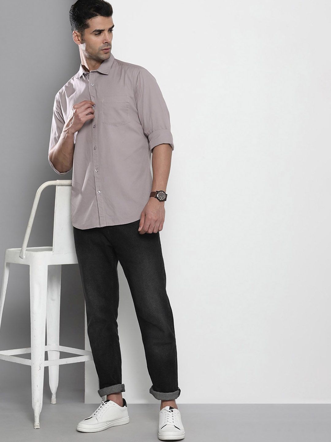 The Indian Garage Co Men Lilac Casual Shirt