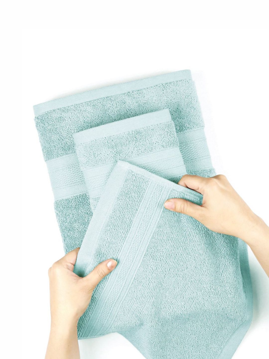 MYTRIDENT Blue 6 Pieces Pure Cotton 500 GSM Towel Set