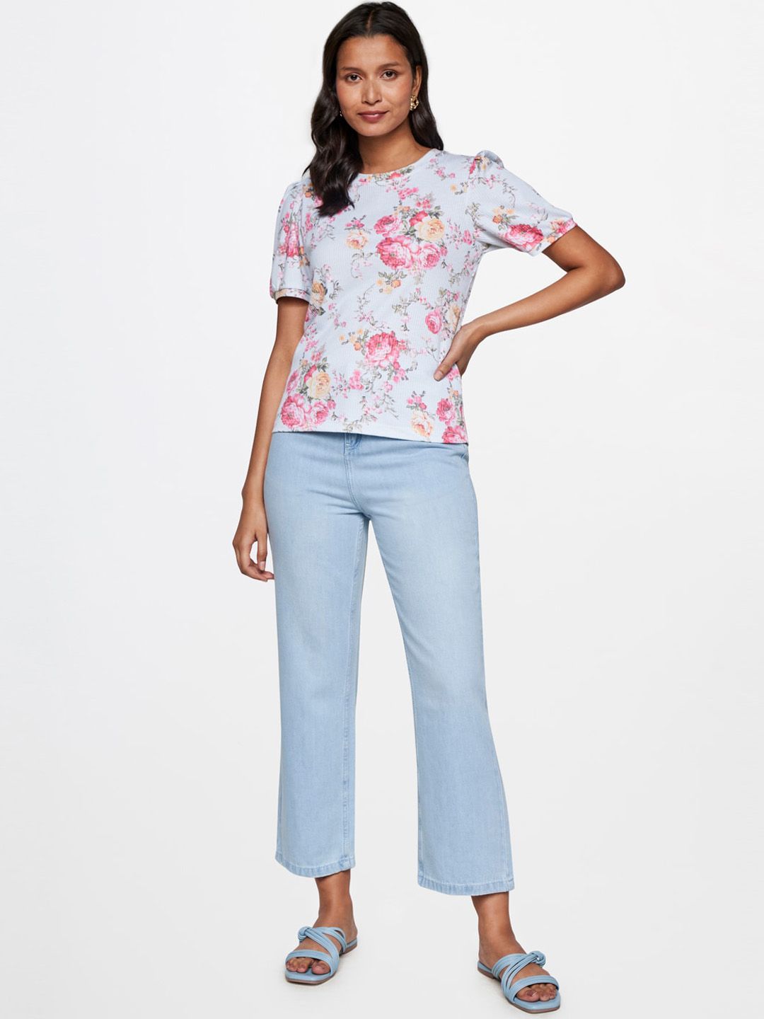 AND Women High-Rise Relaxed Fit Pure Cotton Jeans