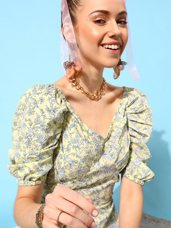 STREET 9 Women Yellow Floral Printed Jumpsuit