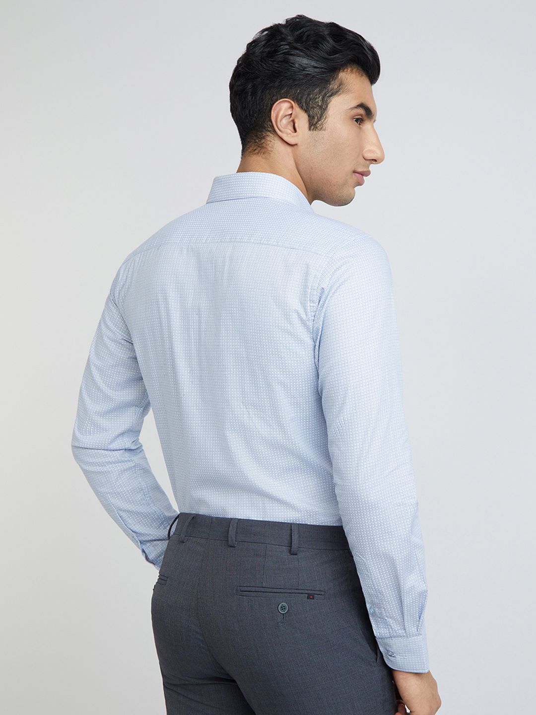 Raymond Pure Cotton Self Design Textured Slim Fit Formal Shirt