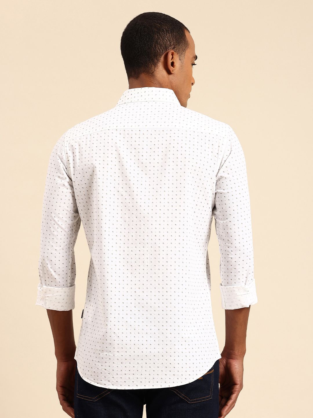 Being Human Spread Collar Micro Ditsy Printed Slim Fit Casual Shirt