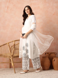 all about you Women Ethnic Printed Regular Kurta with Trousers & Dupatta