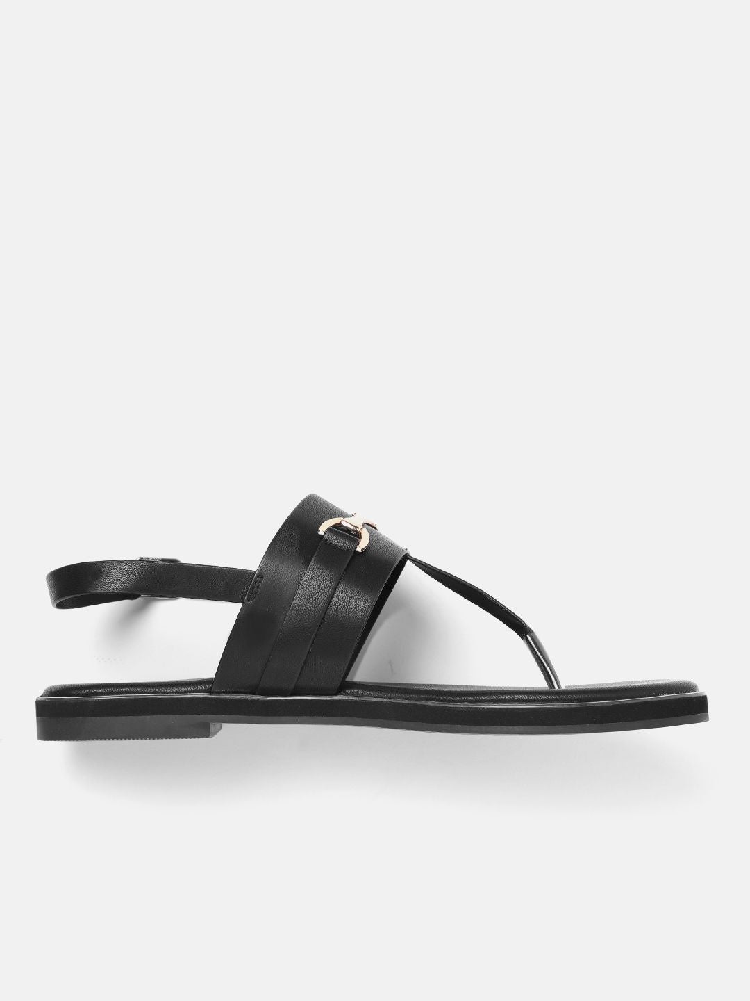 Lino Perros Metallic Detail T-Strap Flats