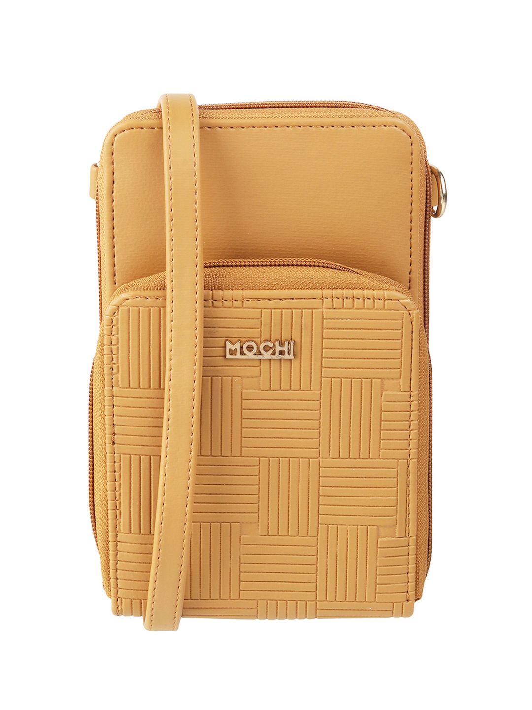Mochi Women Tan Textured Zip Around Wallet