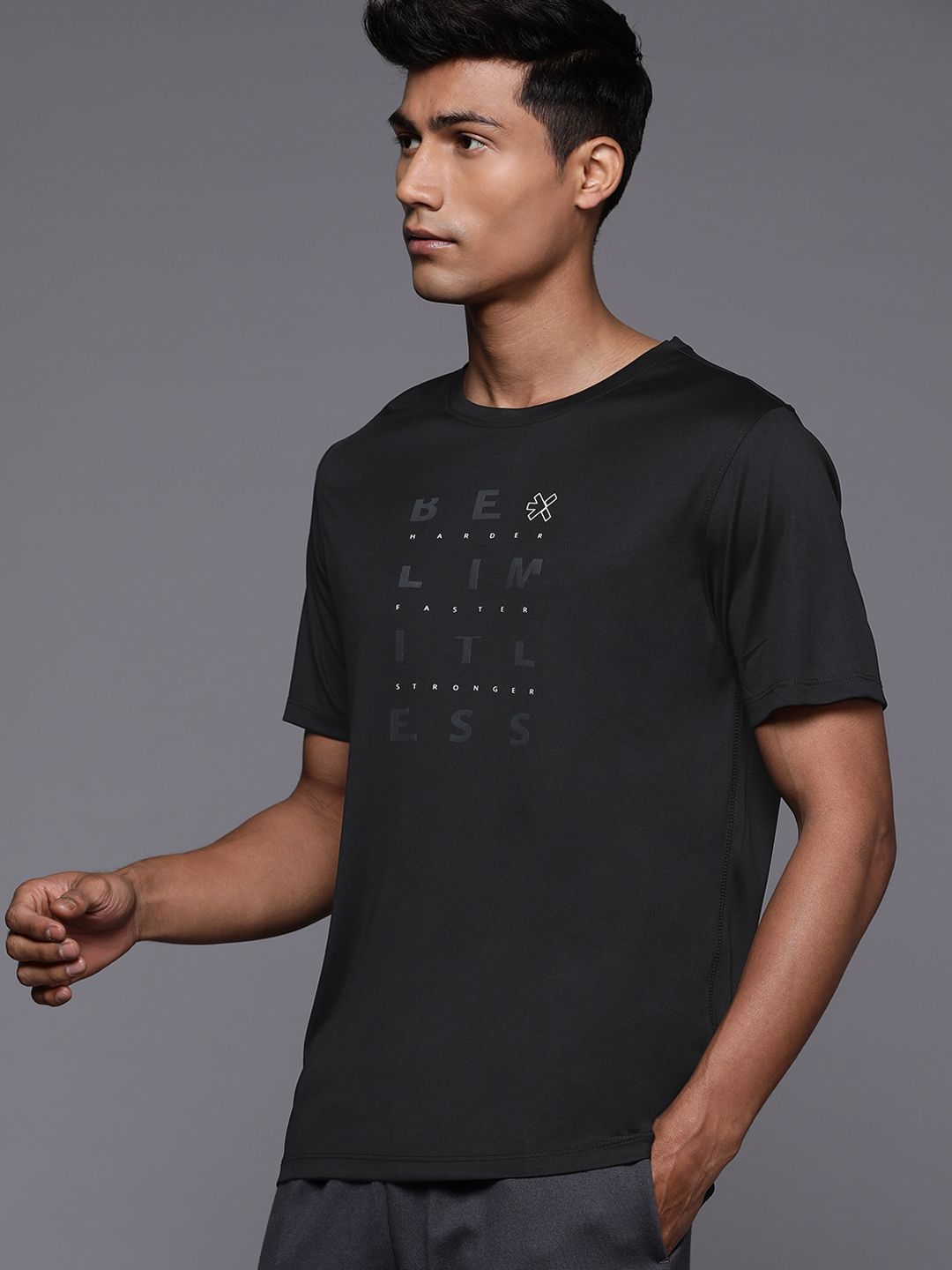 HRX by Hrithik Roshan Men Typography Printed Rapid-Dry Training T-shirt