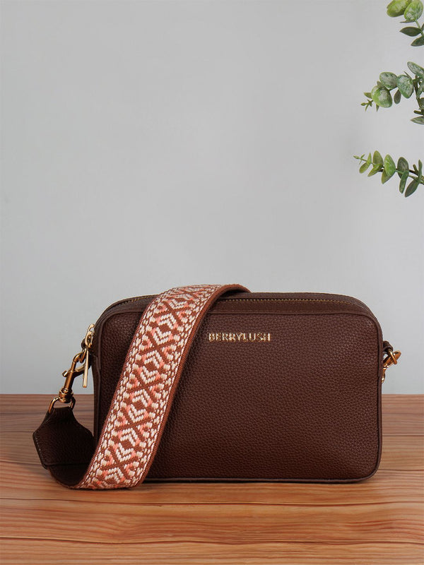 Berrylush Textured Structured Sling Bag with Quilted
