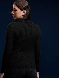 Tokyo Talkies Women Full Sleeve High Neck Sweater