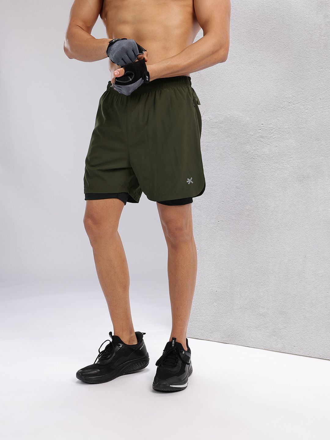 HRX by Hrithik Roshan Men Rapid-Dry Training Shorts With Inner Tights