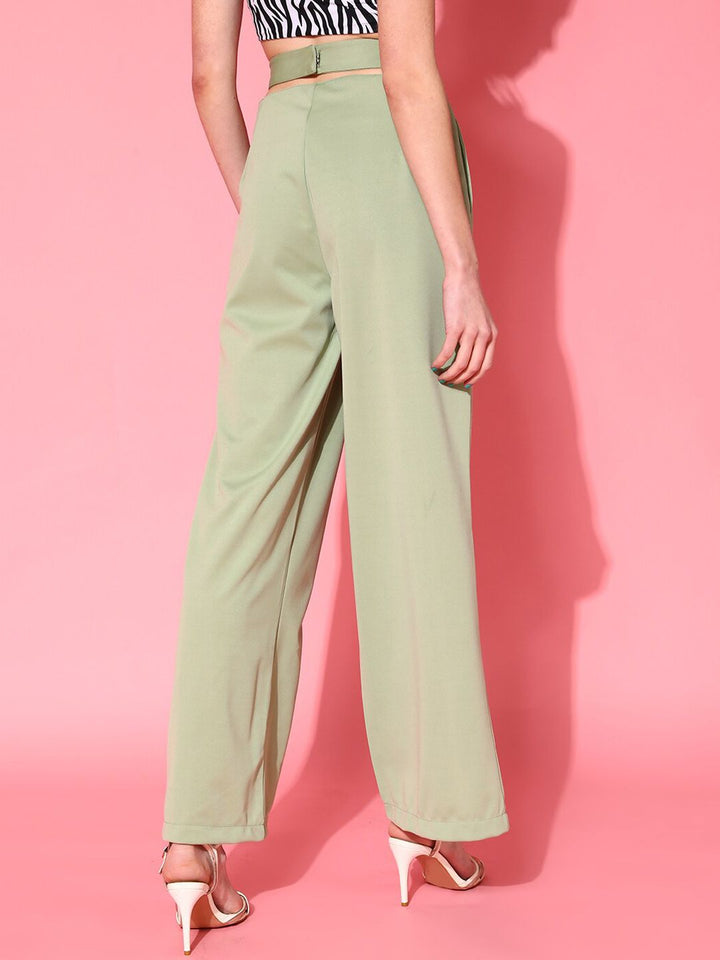 STREET 9 Women Green Loose Fit High-Rise Culottes Trousers