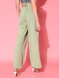 STREET 9 Women Green Loose Fit High-Rise Culottes Trousers