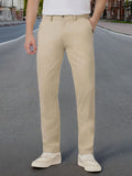 Urbano Fashion Men Cream-Coloured Slim Fit Pure Cotton Chinos